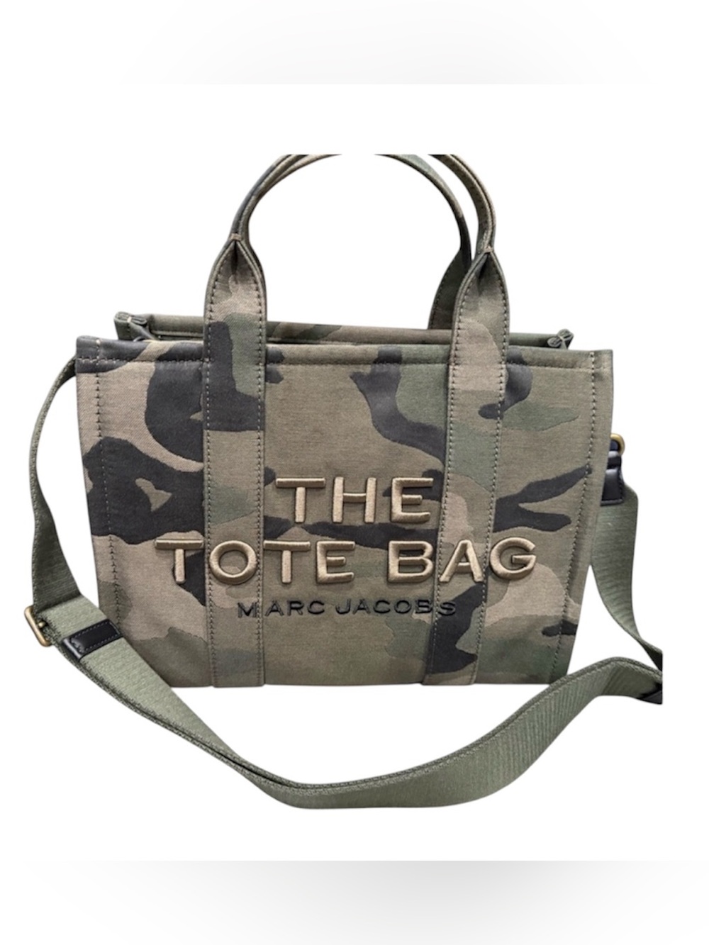MARC JACOBS THE CAMO JACQUARD MEDIUM TOTE BAG